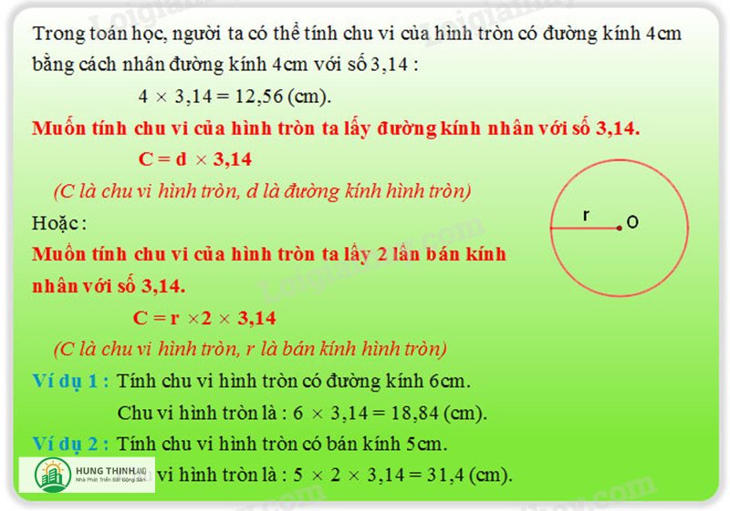 chu vi hình tròn - Ví dụ 1: Tính theo bán kính chu vi hình tròn - Ví dụ 1: Tính theo bán kính